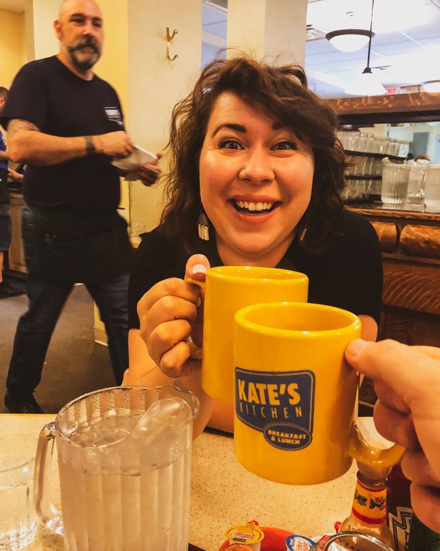 Our annual back to school breakfast without kids was a hit. As @melissabvoigt said, &ldquo;This is my &lsquo;I haven&rsquo;t slept in days&rsquo; face.&rdquo; Back to school is like a race you finish and you didn&rsquo;t know you were running. Cheers