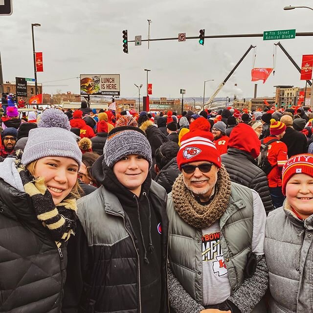 We&rsquo;d like to thank the @chiefs for having a parade for Papa&rsquo;s 73rd Birthday! #chiefskingdom #chiefsparade