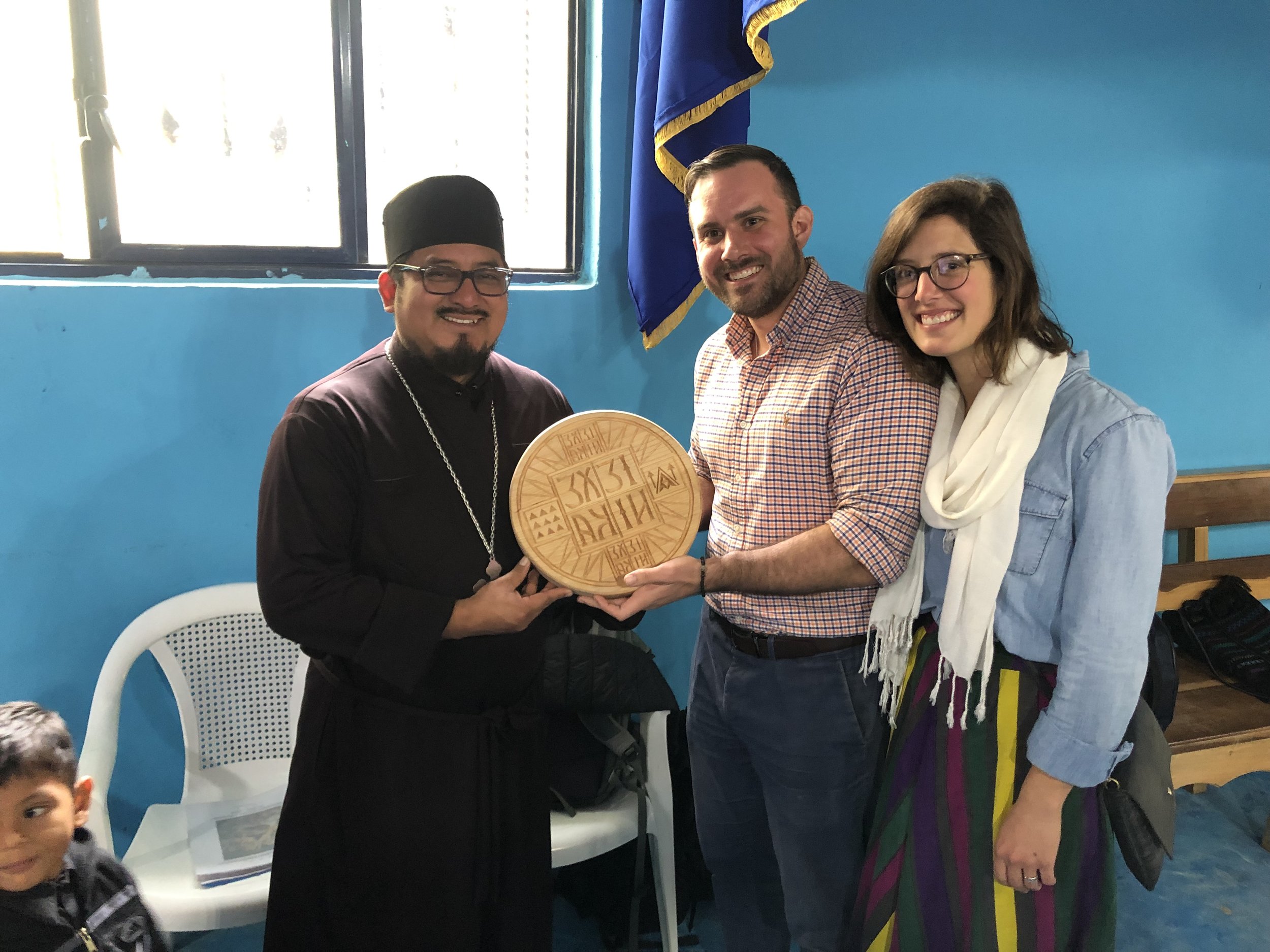 Presenting the new Prosfora seal to Fr. Evangelos made by one of our parishoners