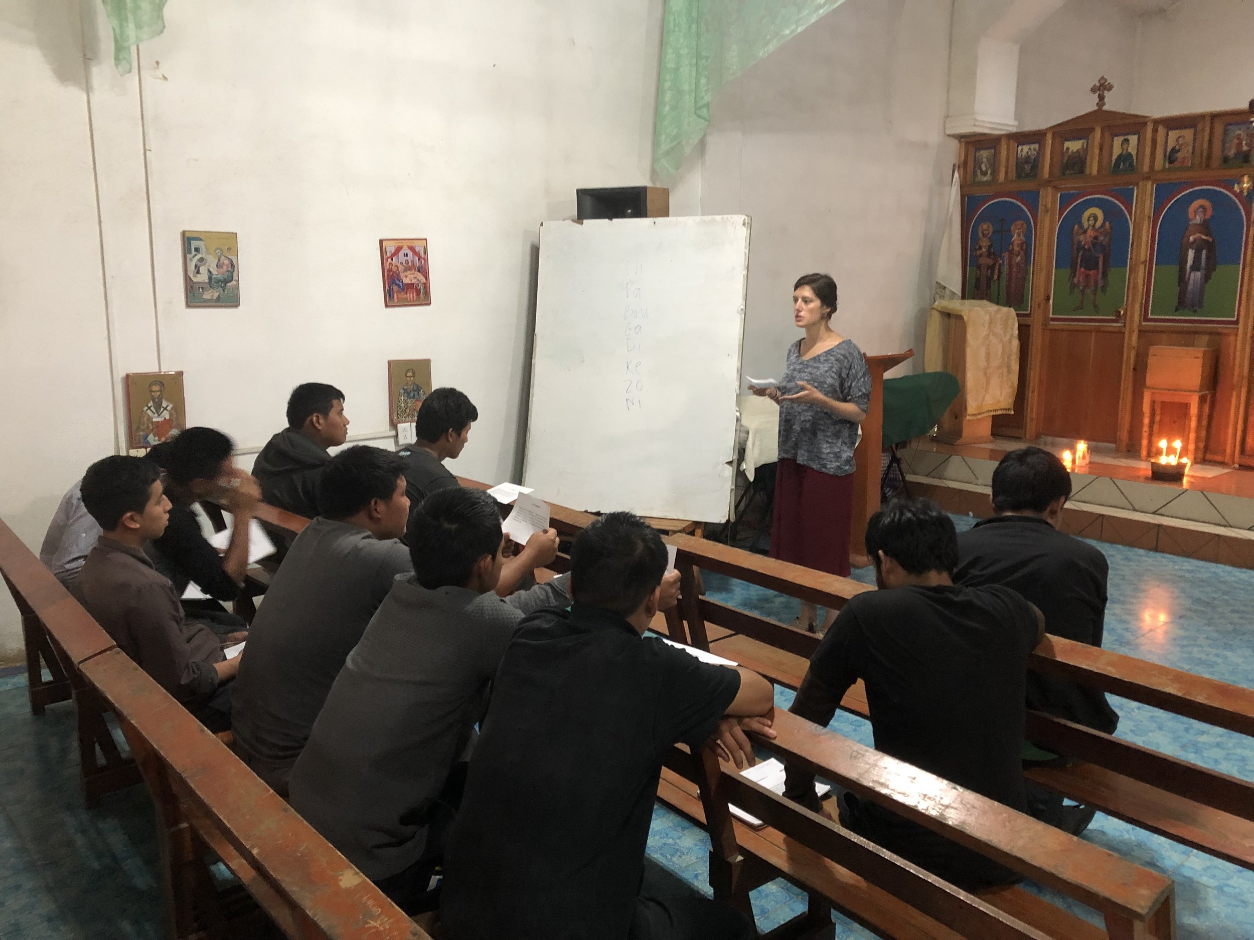 Music lesson in the cathedral