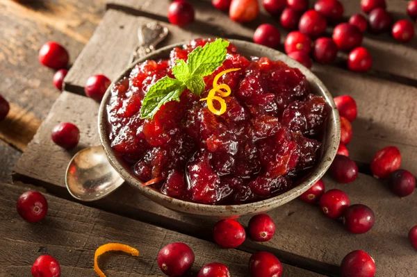 Healthy spiced homemade cranberry sauce