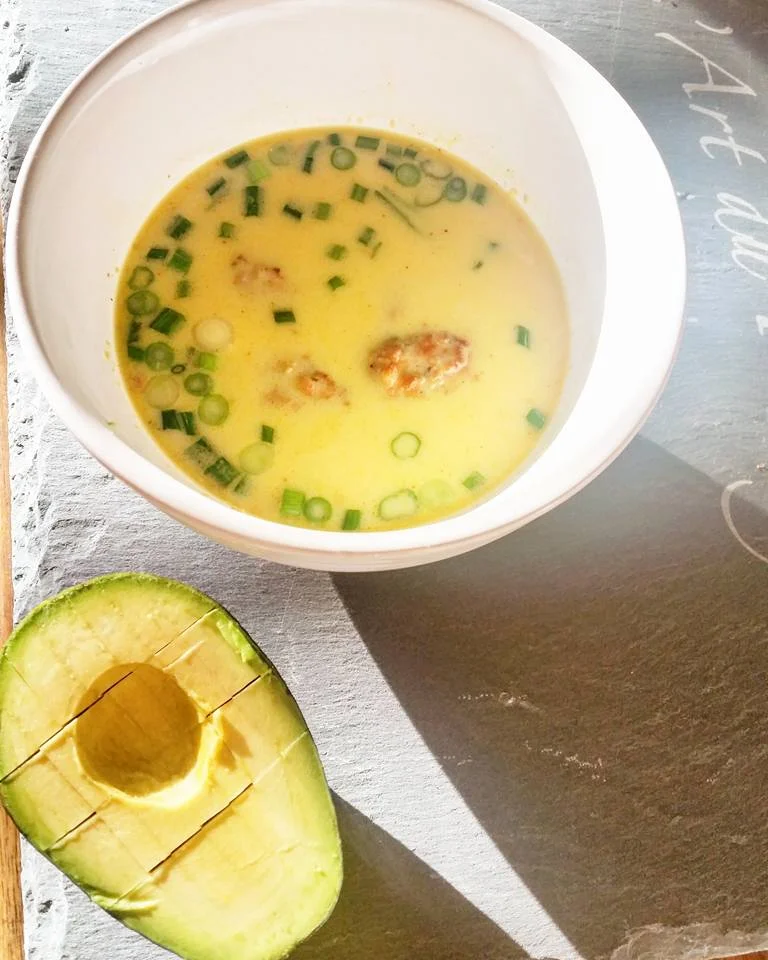 Gut healing coconut ginger meatball soup