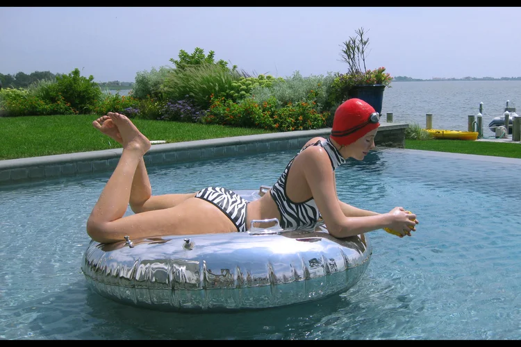 'Next Summer' , 2012, Painted Bronze and Polished Chrome