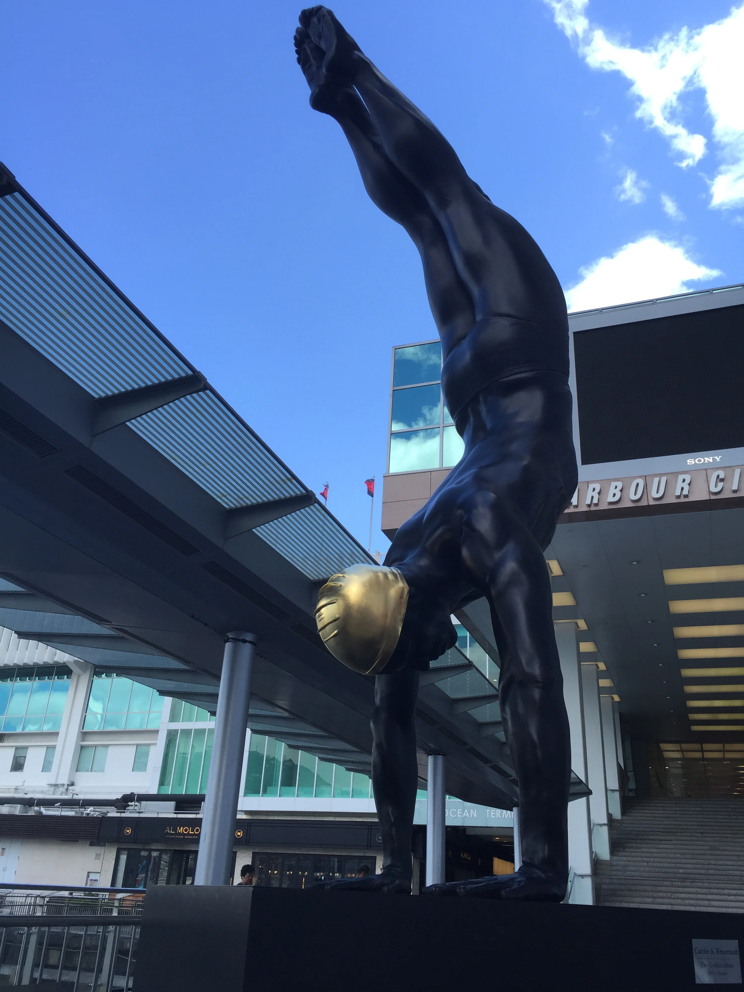 The Golden Mean , 2012. Bronze and 24K Gold Leaf. 150 x 54 x 38 inches.