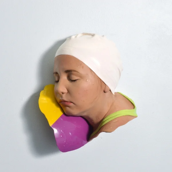 Brooke with Beach Ball (Fragment), 2016, Oil and Resin, Variant 3 of 9, 13” x 11” x 5"