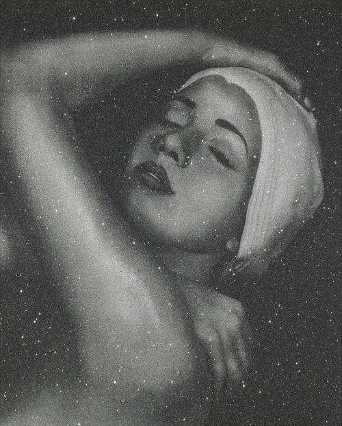 Shower Portrait, 2012, Silkscreen on Canvas with Diamond Dust, 45 x 39 inches