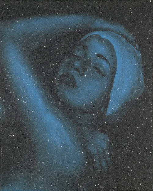 Shower Portrait, 2012, Silkscreen on Canvas with Diamond Dust, 45 x 39 inches