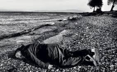 Ai Weiwei Posed as Alan Kurdi, photo taken by Rohit Chawla for India Today, January 2016.