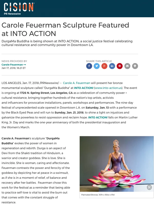Carole Feuerman Sculpture Featured at INTO ACTION