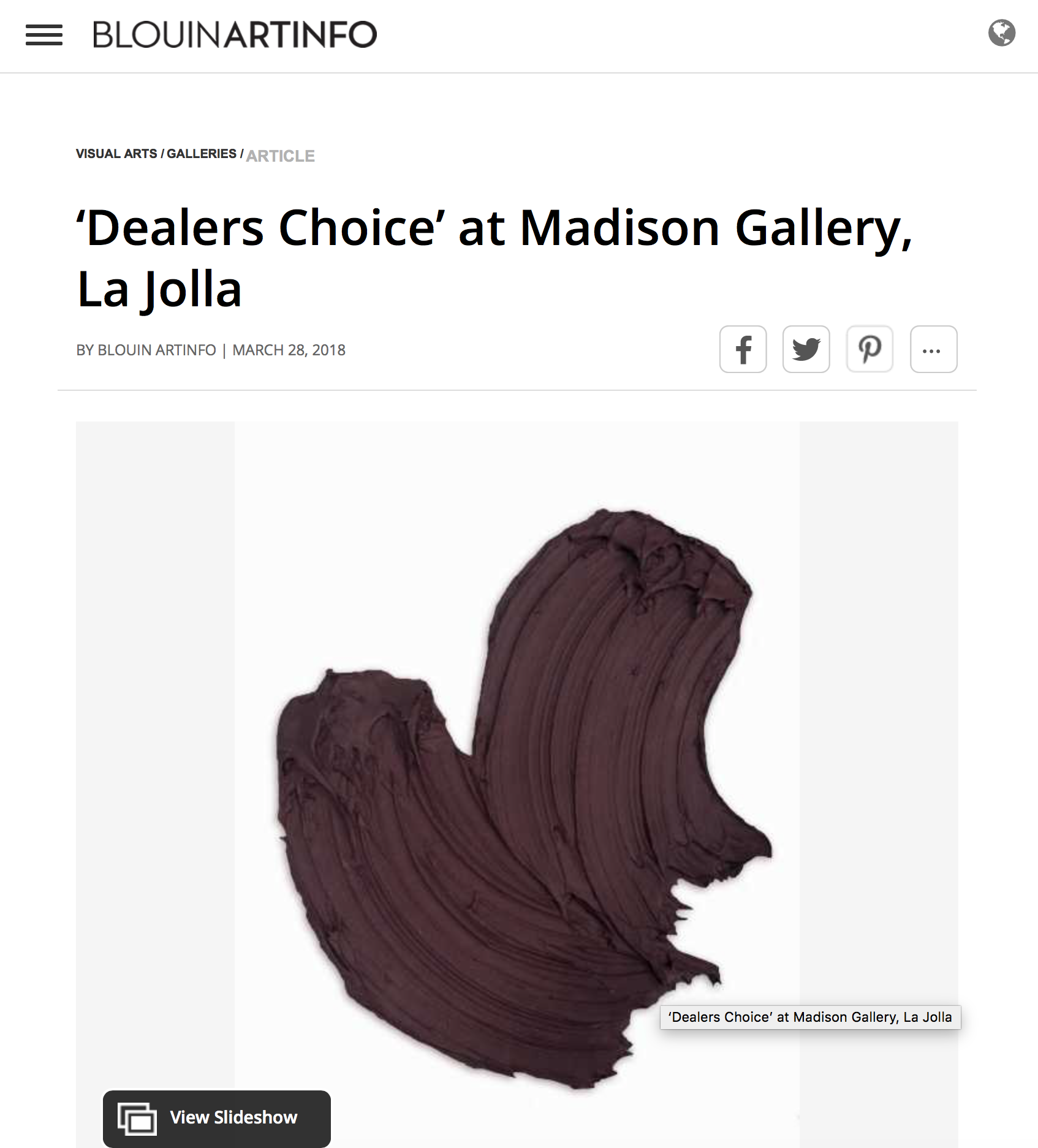 ‘Dealers Choice’ at Madison Gallery, La Jolla