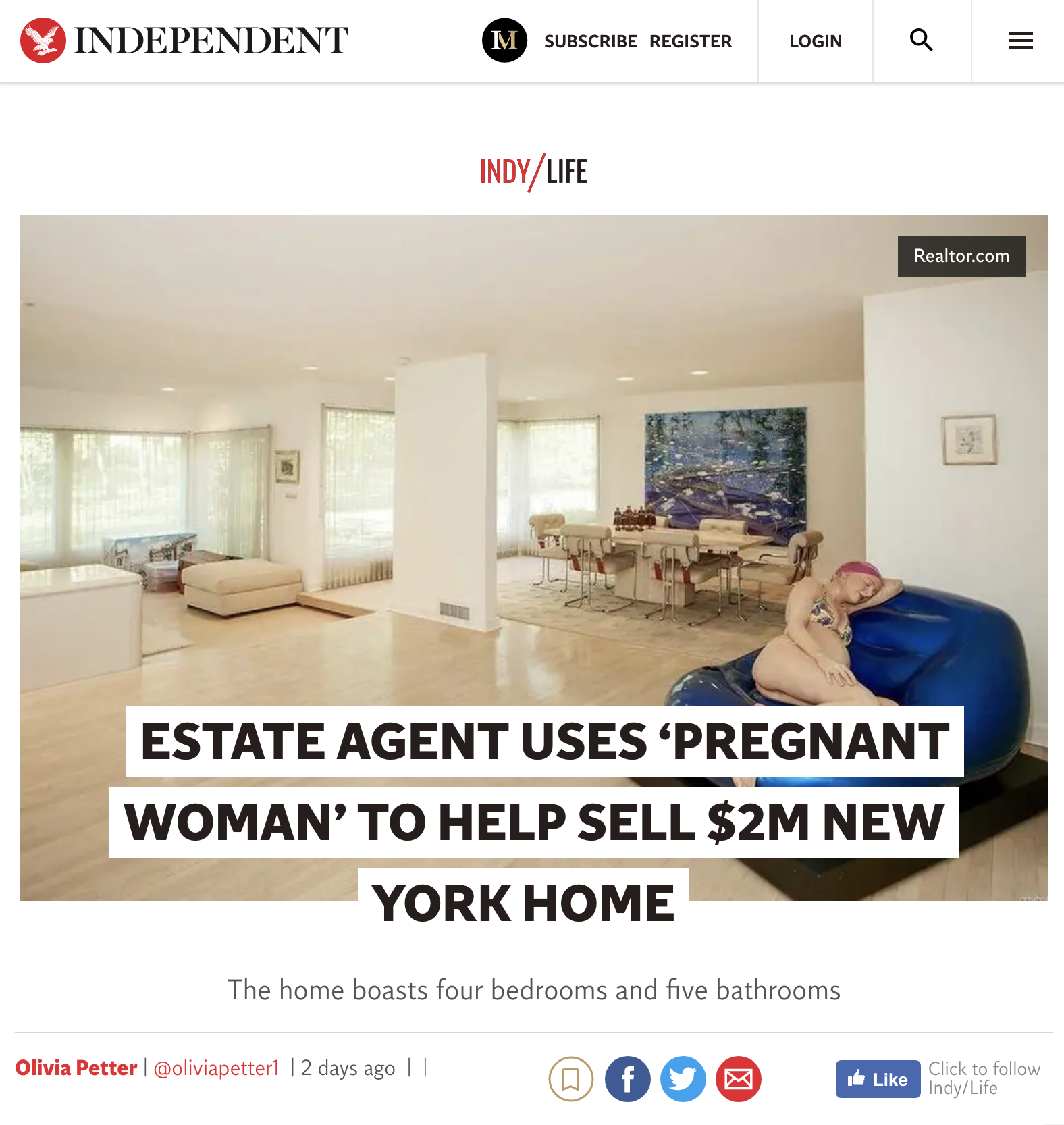 ESTATE AGENT USES ‘PREGNANT WOMAN’ TO HELP SELL $2M NEW YORK HOME