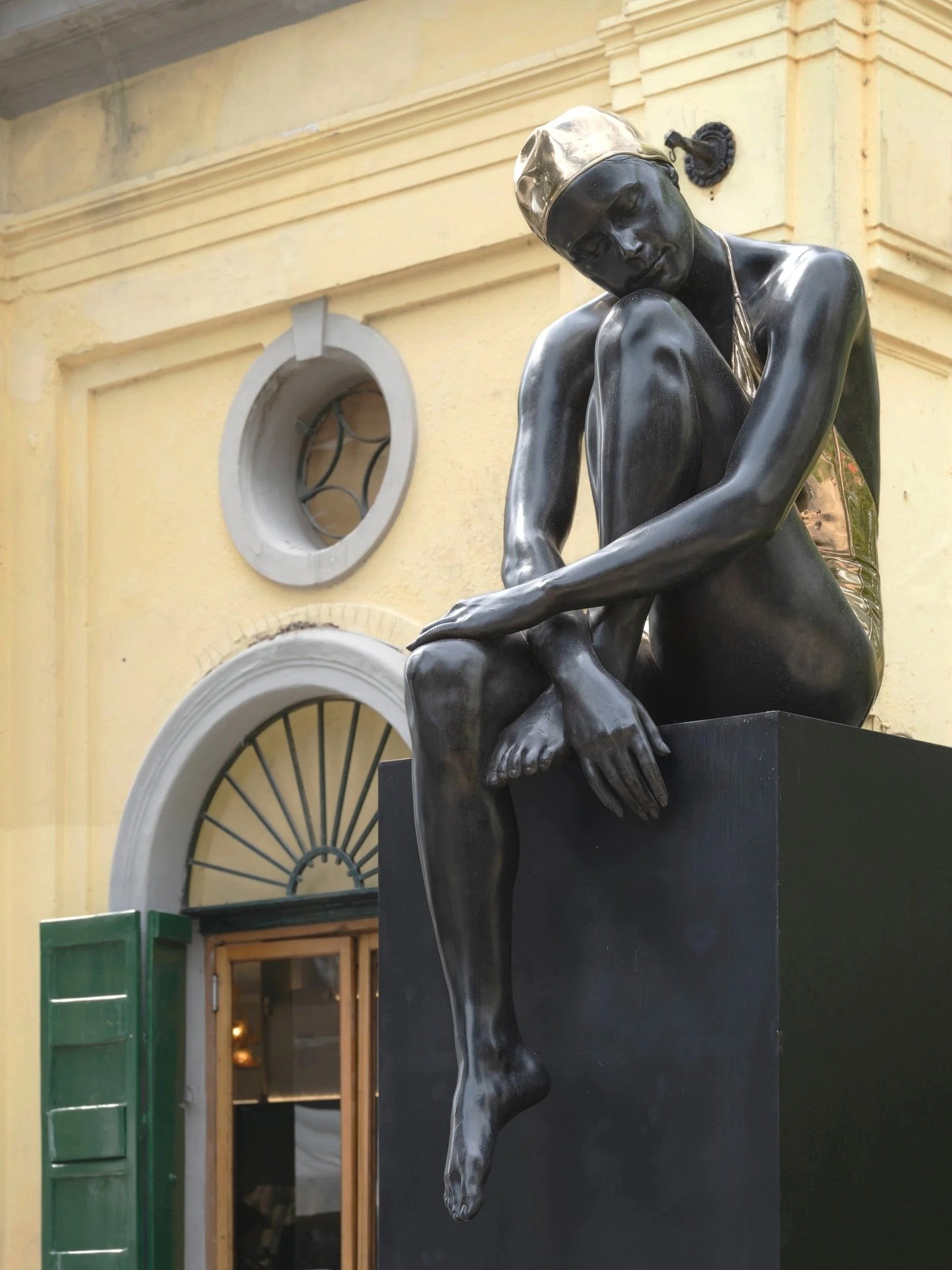 Serenity

 

 2/6, 2022, 65 x 60 x 43 in (168 x 152 x 109 cm), Patinated Bronze with Gold Leaf Accents 