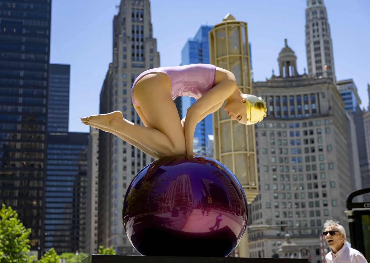 Chicago Tribune: Swimmer sculptures arrive on Michigan Avenue for the summer