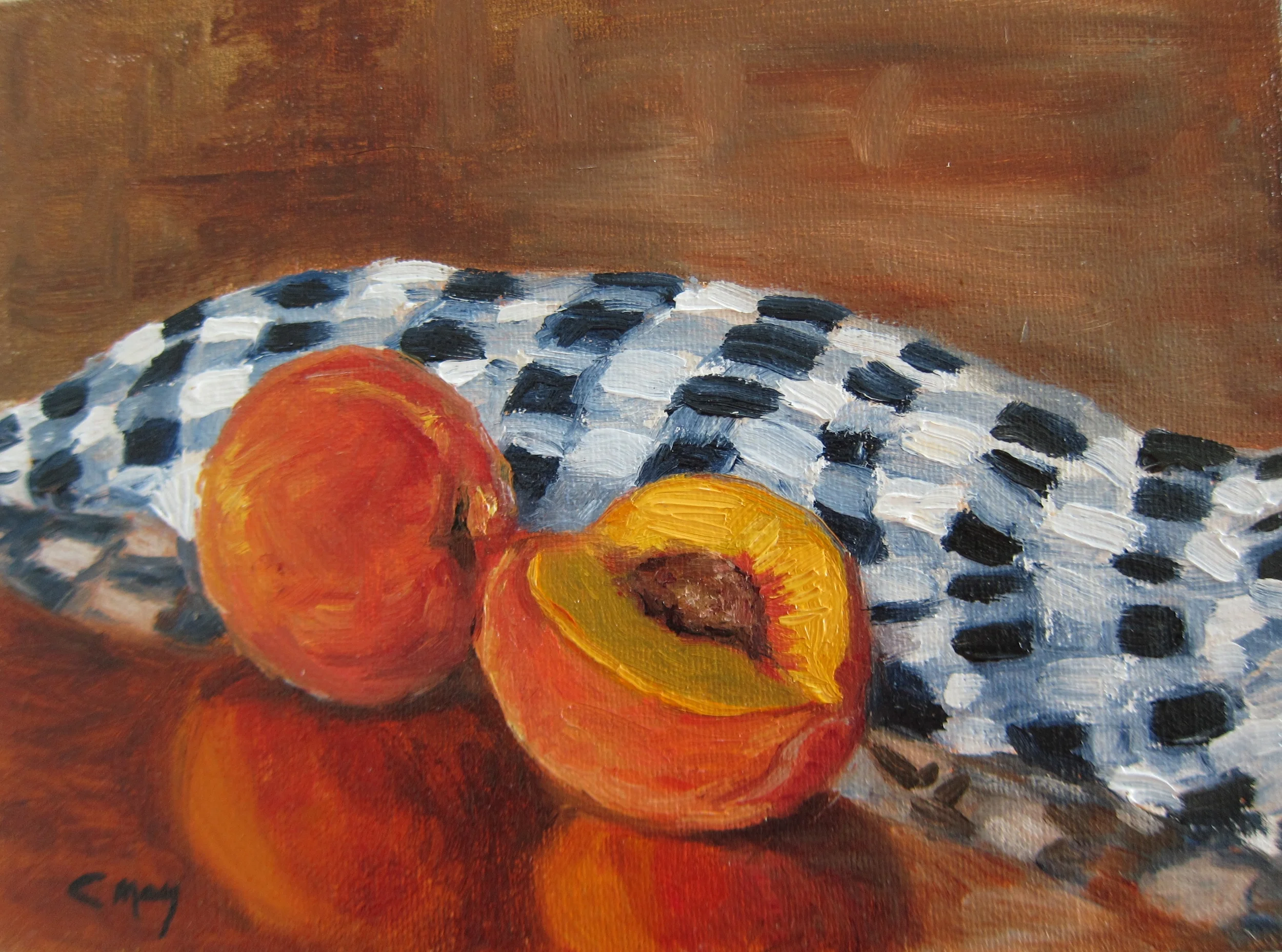 Peaches & Checks 6x8 Private Collection