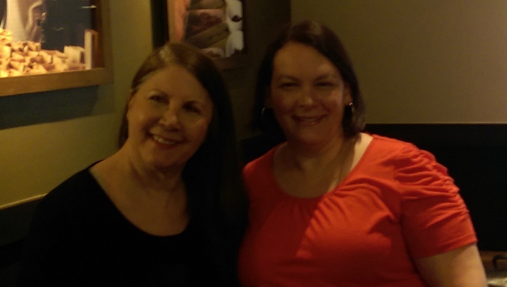 Our first client, Jan Yager, PhD and Tiffany. Man I take lousy pictures. The lighting is all wrong. 
