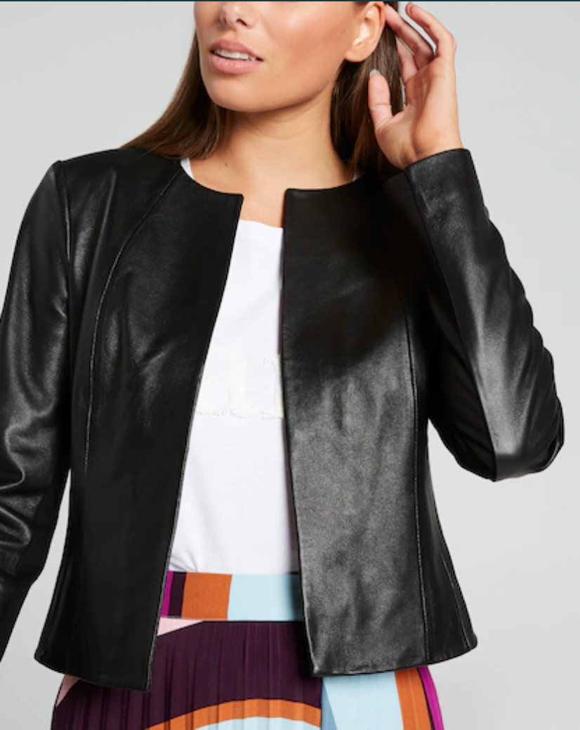 Crop Leather Jacket - Portmans