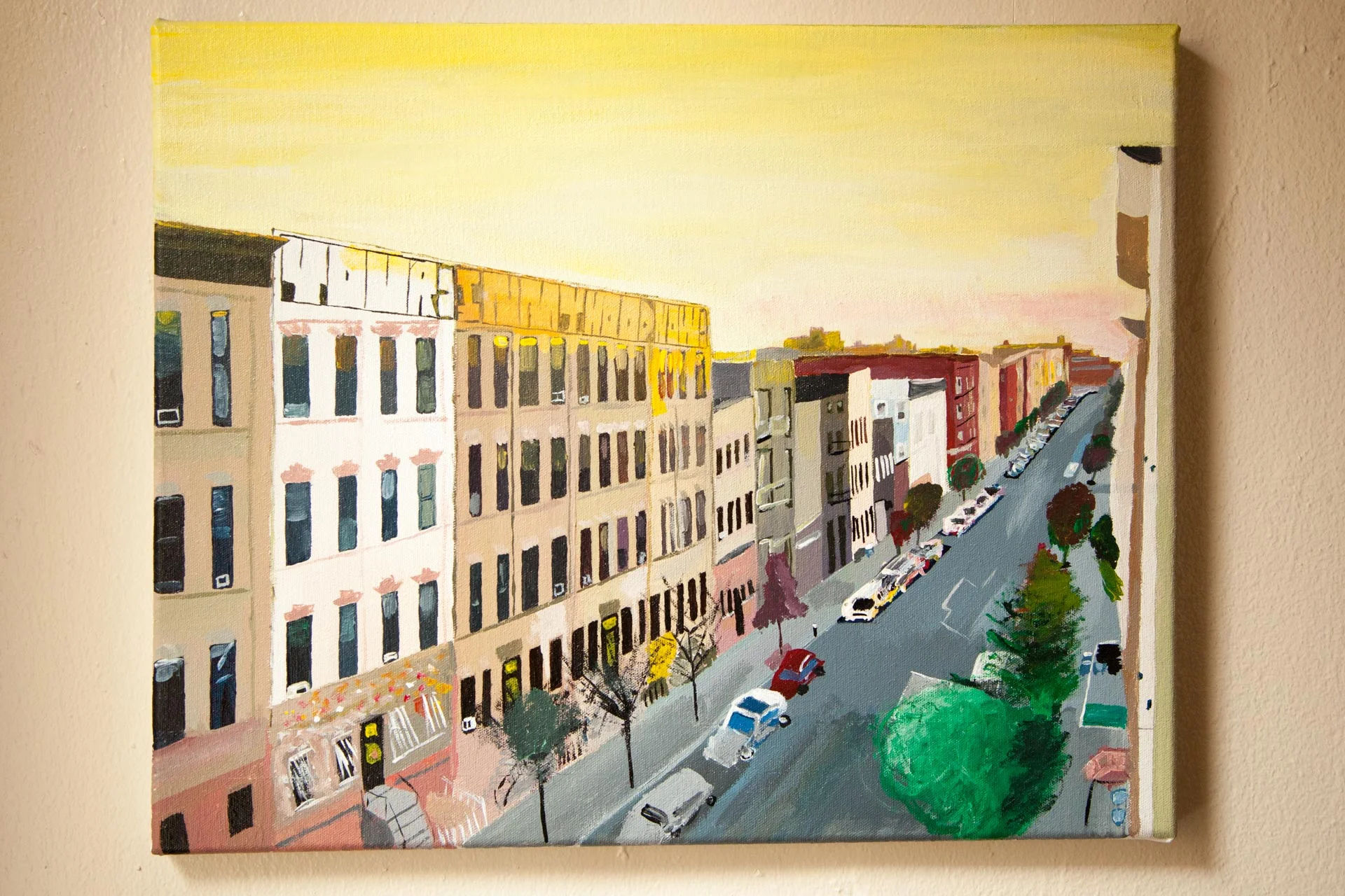 View of Jefferson St., Acrylic on Canvas, 16"x20", 2015