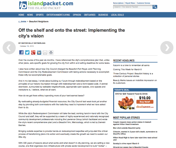 Off the shelf and onto the street: Implementing the city's vision