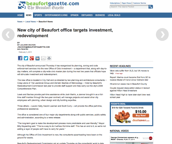New city of Beaufort office targets investment, redevelopment