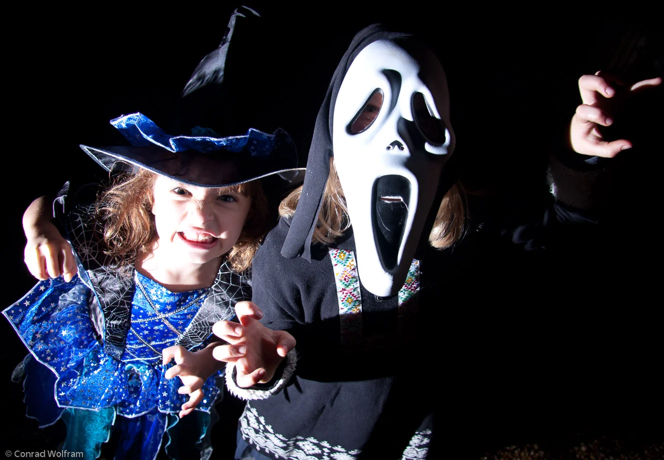 Sophia and friend at halloween