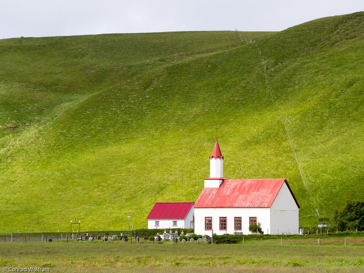 Icelandic church and hill