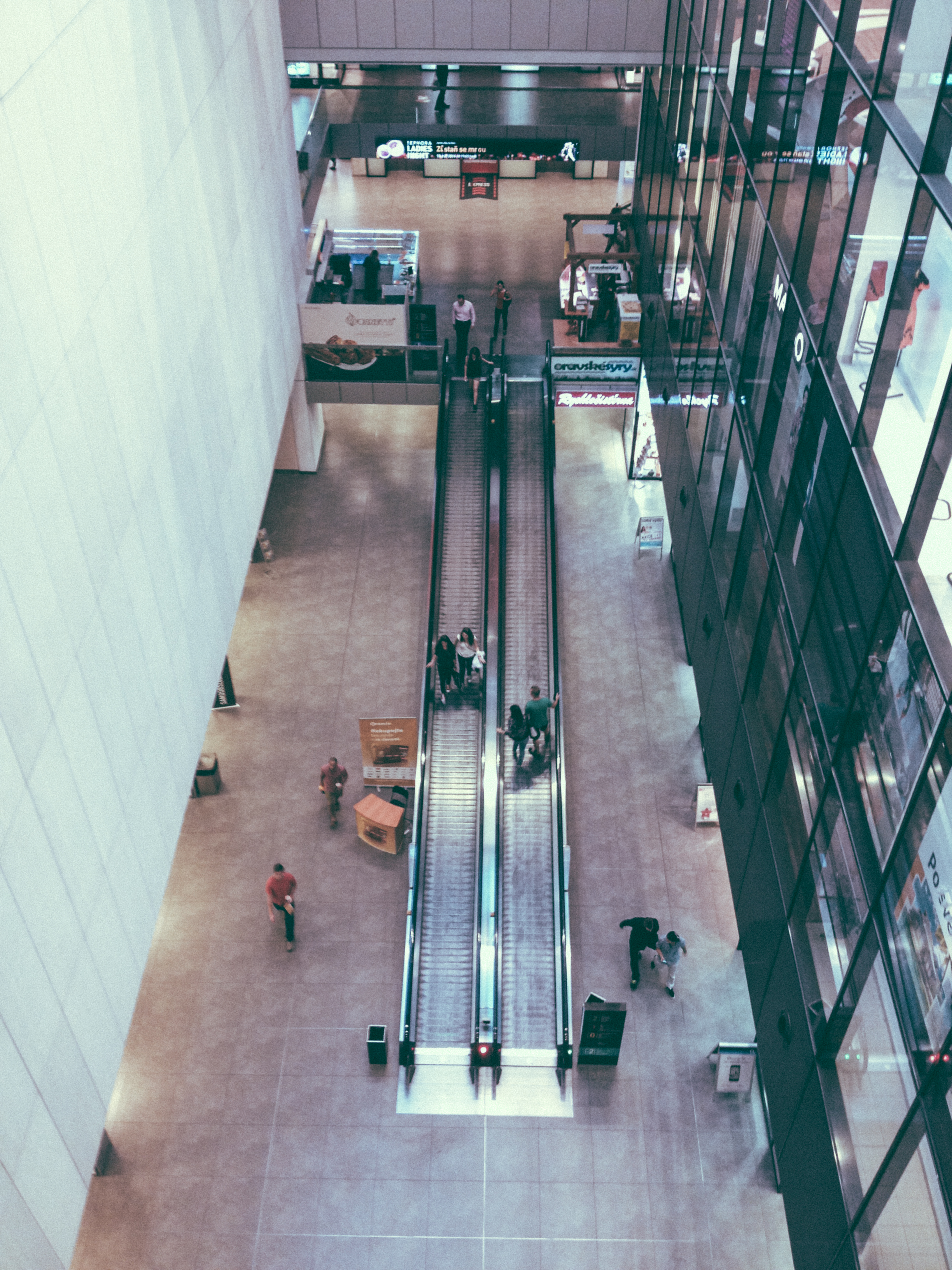 Arial view from one of the upper floors at the mall.