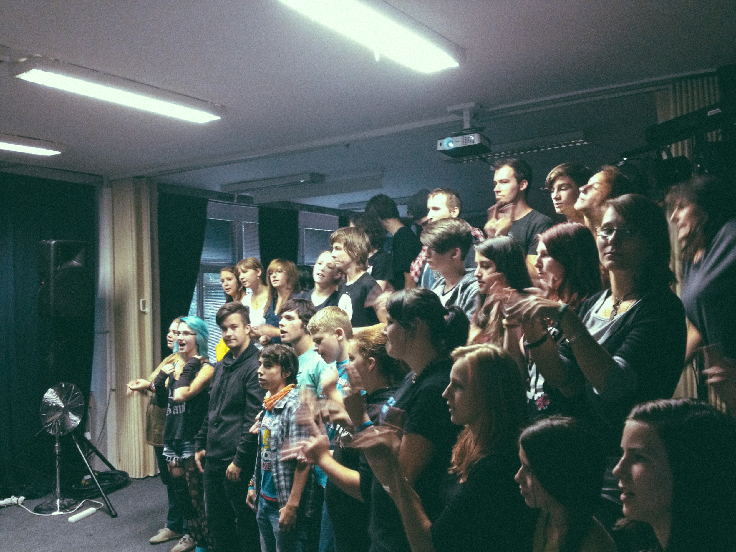 Fusion club on Wednesdays. We sing and dance together for Jesus.