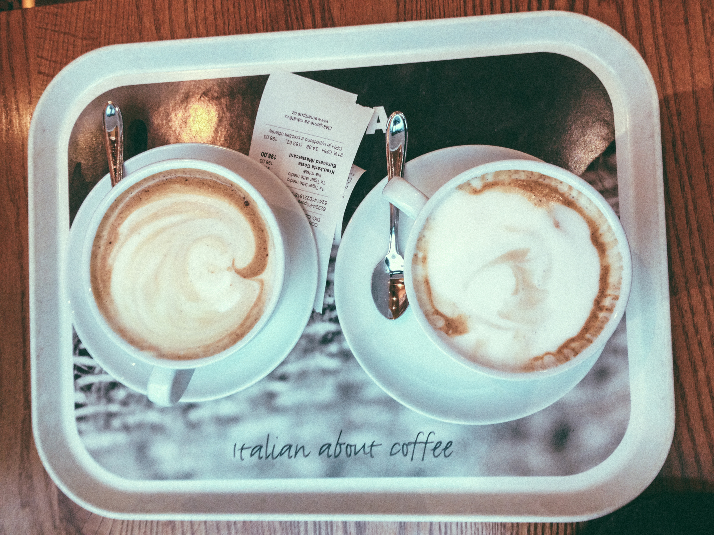 Coffee and Chai tea together. I think they called it a "Tiger." Amazing.