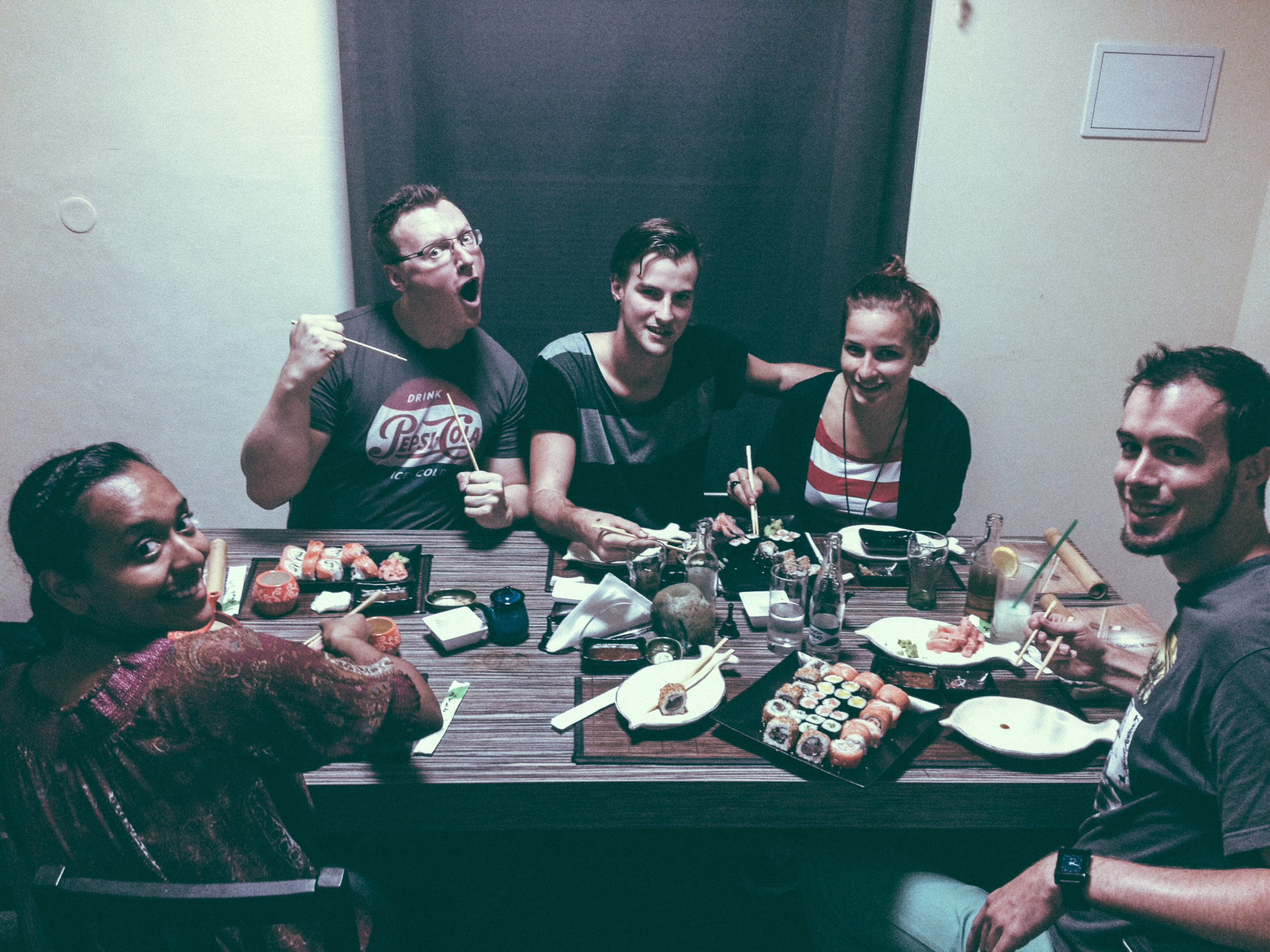 Friends and Sushi.