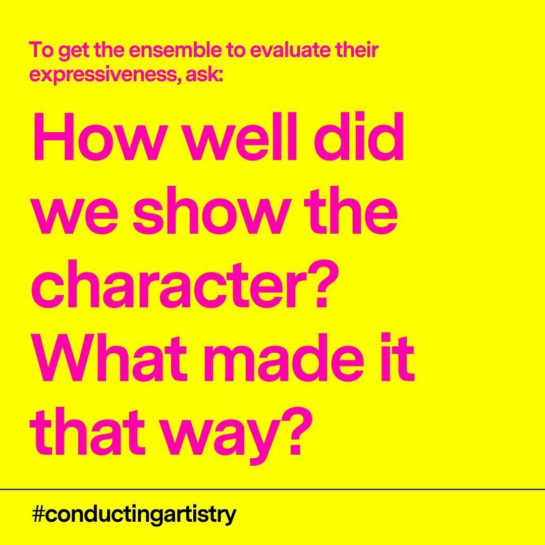 Ensembles at all levels can understand the character of a piece of music, as well as how to show it! See what they come up with.⁠
⁠
❤️ if you're going to try this ☝🏻 with your ensemble next rehearsal!⁠
⁠
Follow for more great conducting tips you can