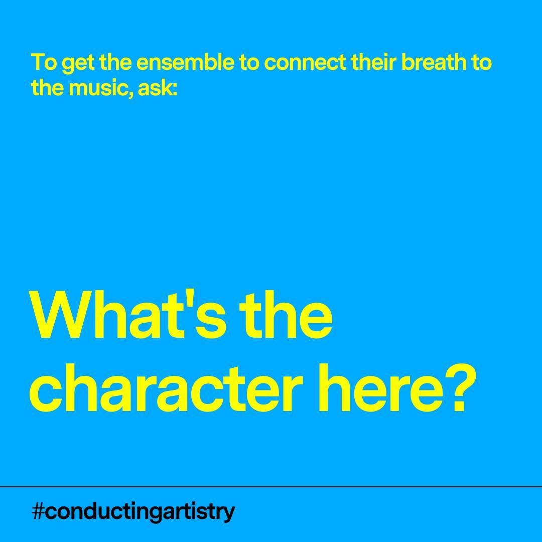 🎭 Breathe in character, play in character - and given that character is everything, breathing in character must be pretty important!⁠
⁠
❤️ if you're going to try this ☝🏻 with your ensemble next rehearsal!⁠
⁠
Follow for more great conducting tips yo