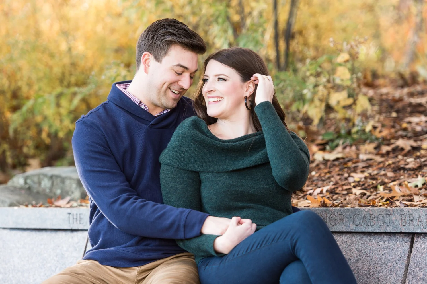 arnold arboretum fall boston engagement session jewel tones cozy sweaters and fall foliage