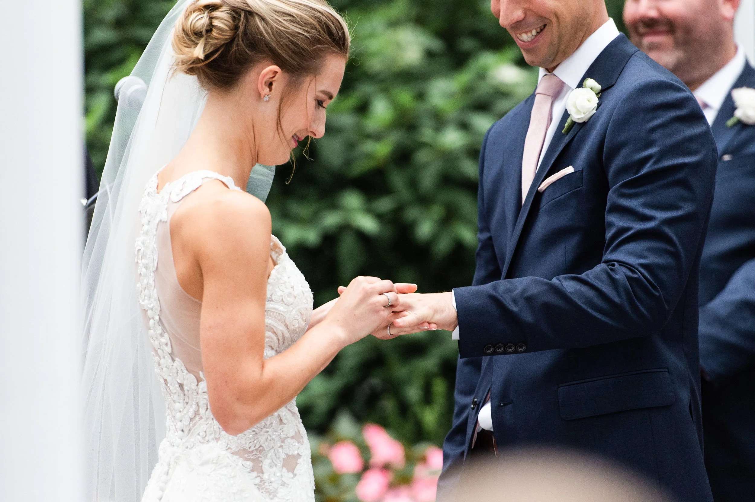 The Commons 1854 Topsfield MA wedding | Massachusetts wedding venue | Massachusetts wedding photography | First look | North Shore MA Wedding photos | outdoor ceremony | exchange of rings and vows