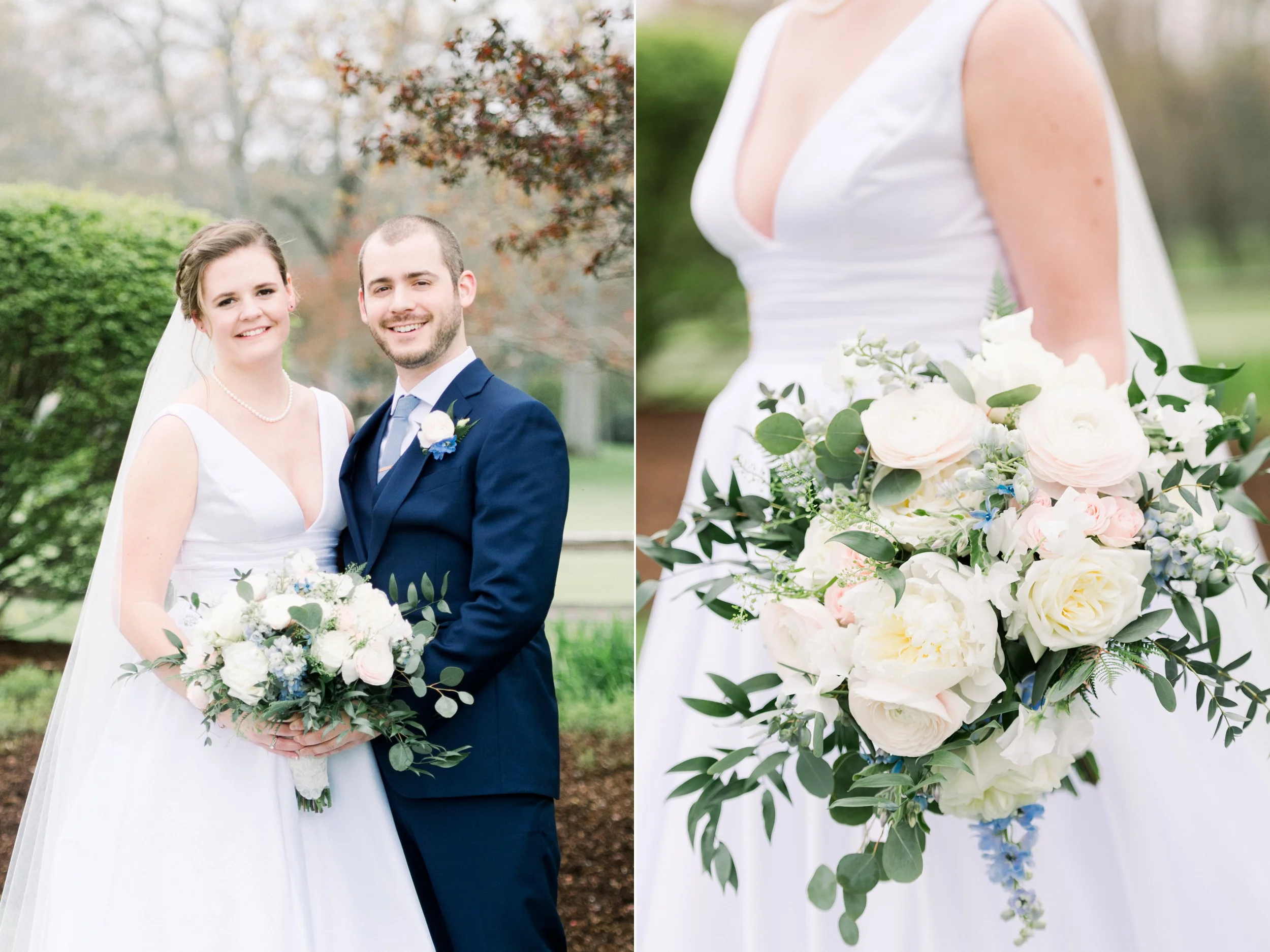 The Villa at Ridder Country Club Spring Wedding Bride and Groom Portraits East Bridgewater MA First Look Flowers by The Tangled Web