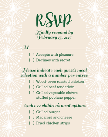  Front of RSVP, 4.5” x 5.75” 