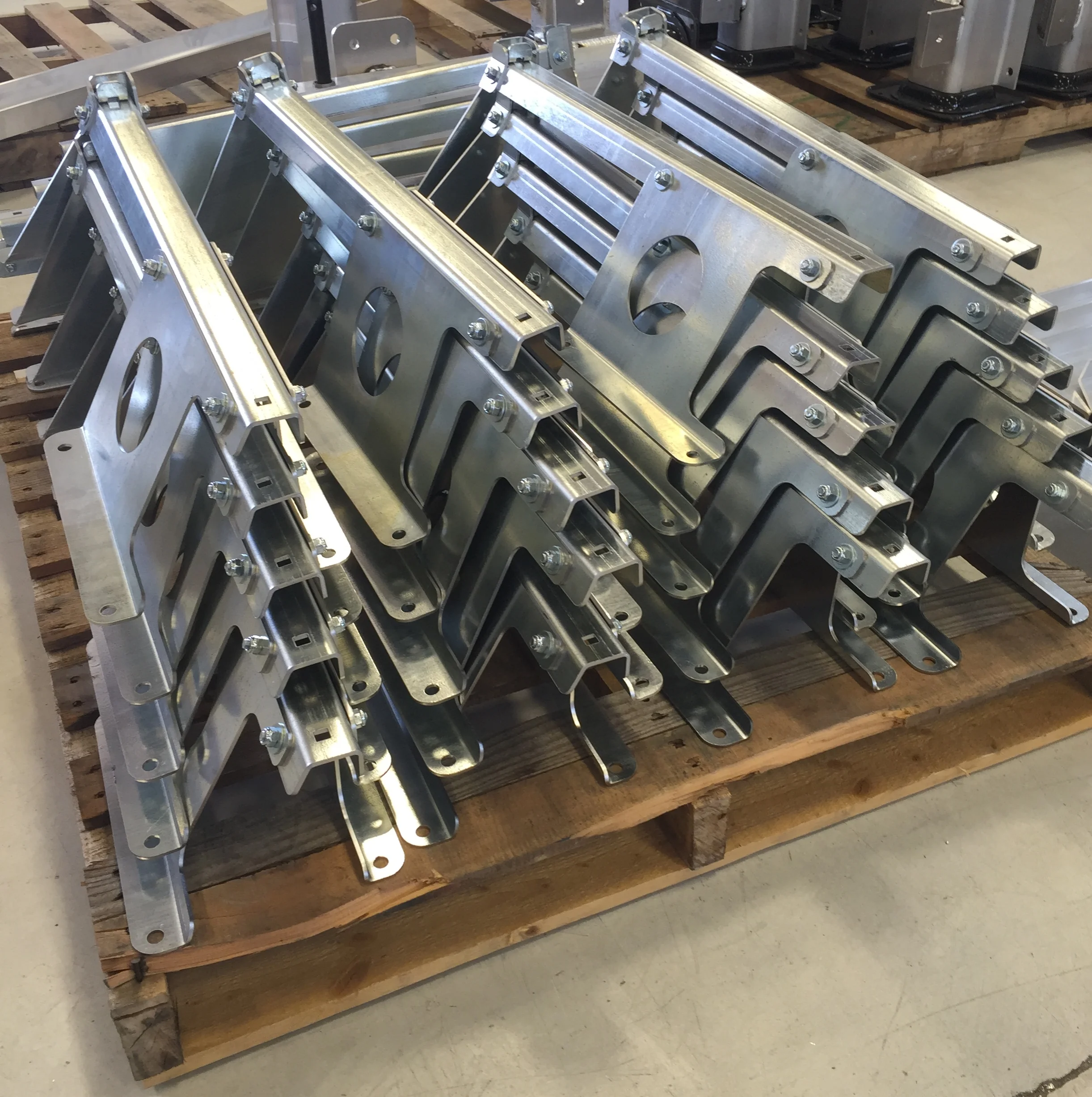 The stacking method is planned out ahead of time to make sure counting and sorting of completed parts is easy. 