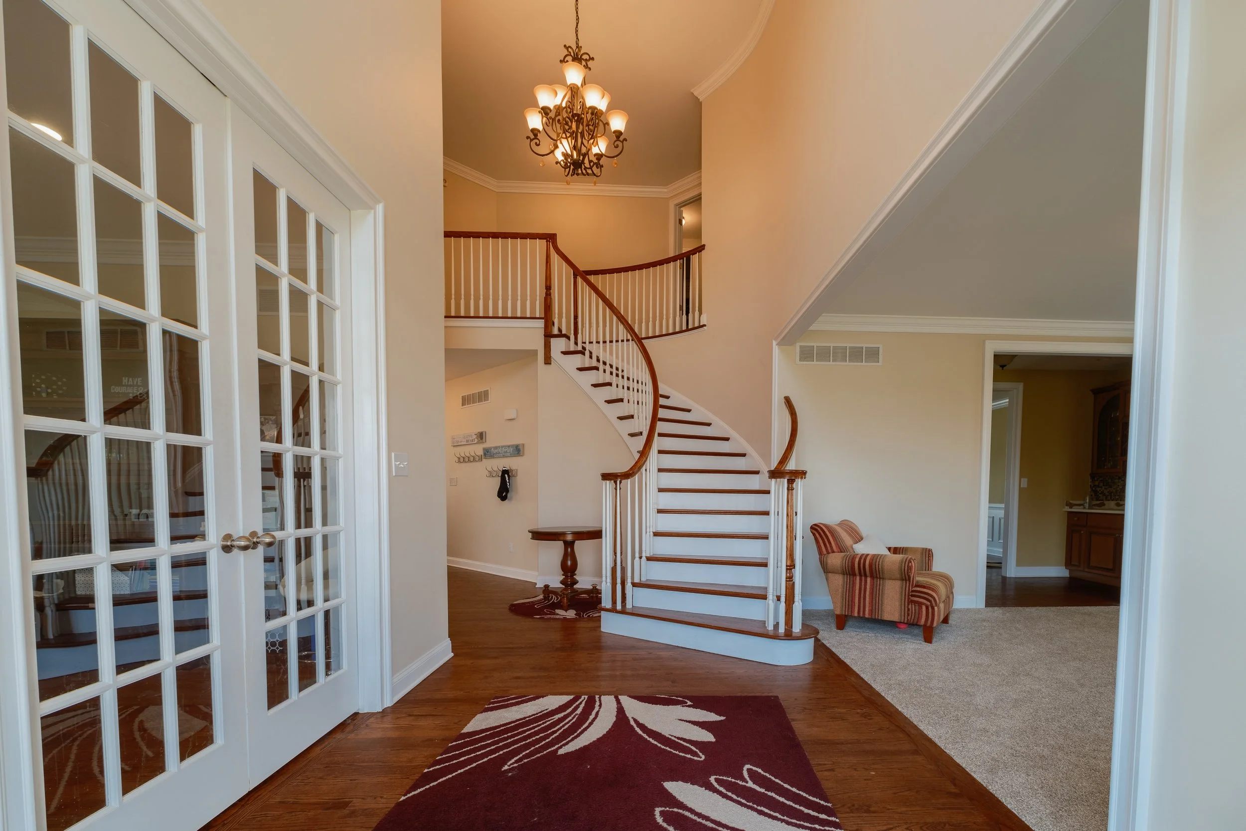 Grand foyer in single family home in warminster, pennsylvania