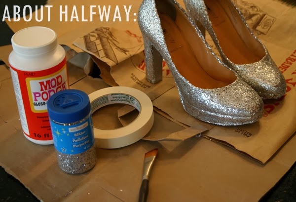 DIY Mod Podge Glitter Shoes