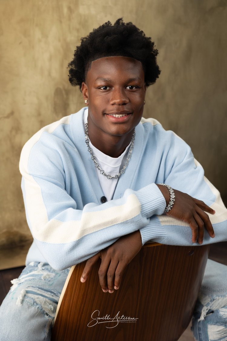 Casual senior yearbook portrait