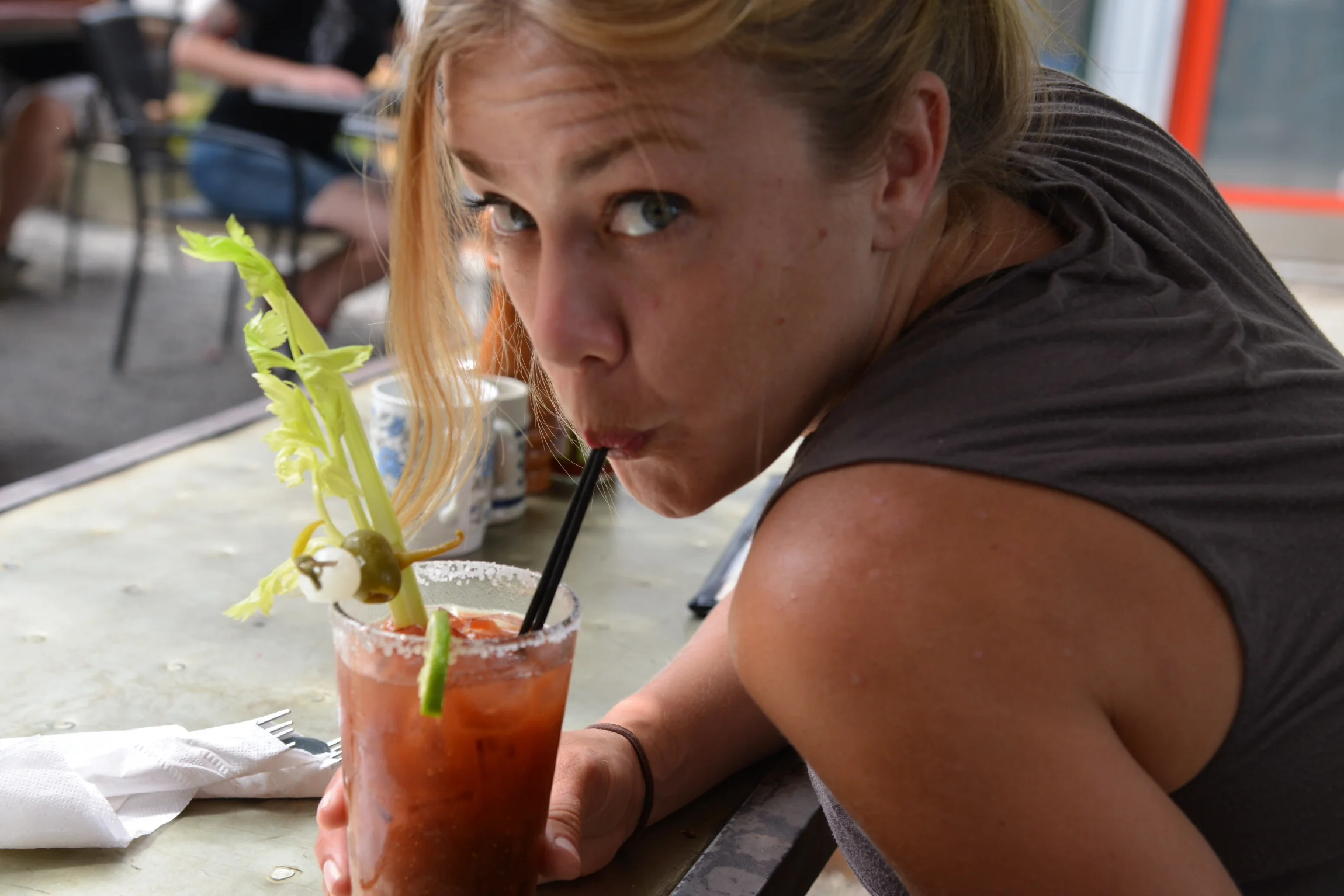 Rosemary infused Bloody Mary at the Tin Shed in Portland