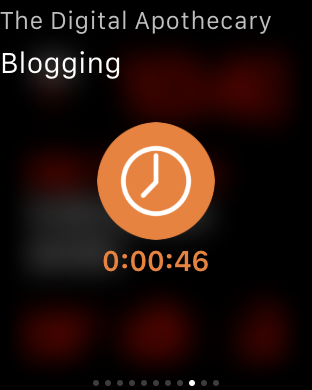 The app allows the user to quickly 'glance' at how much time they have spent on what task.