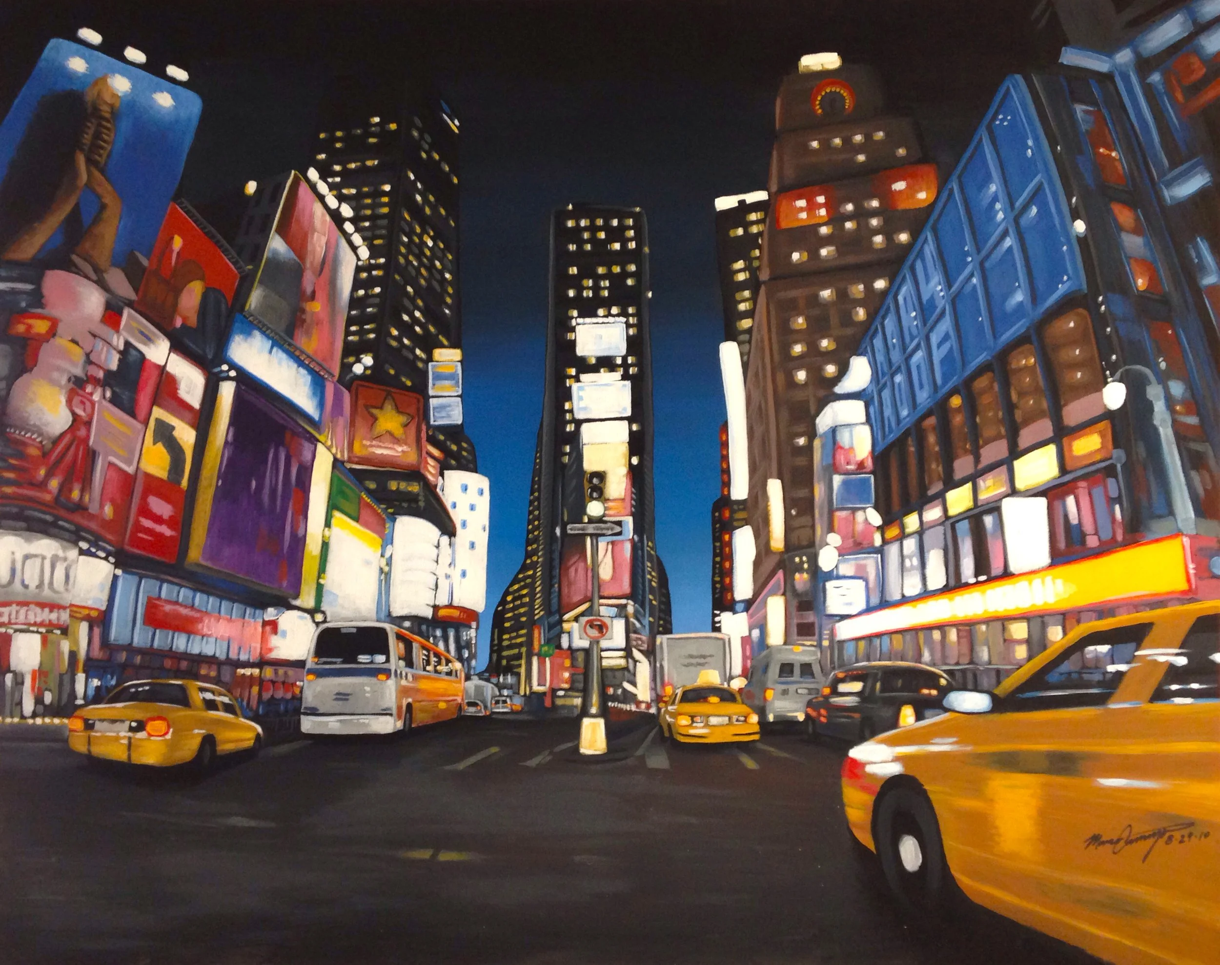 Times Square Oil & Acrylic on 5' x 4' Canvas