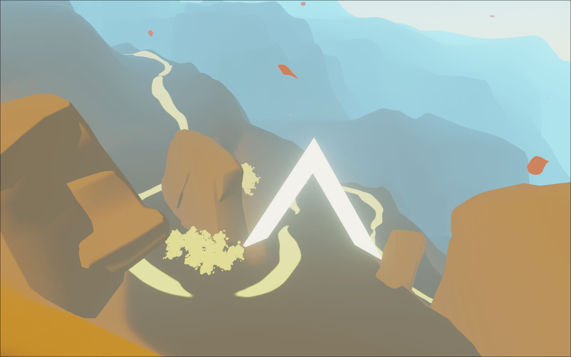 Stu has added a touch of shading to the rocks and is painting paths.