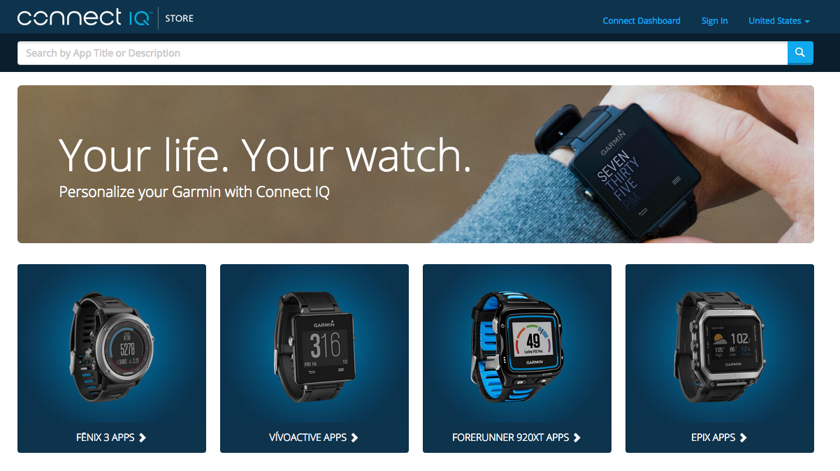 The Garmin Connect IQ Store