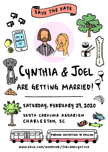 Custom designed wedding save the date (Cynthia and Joel)