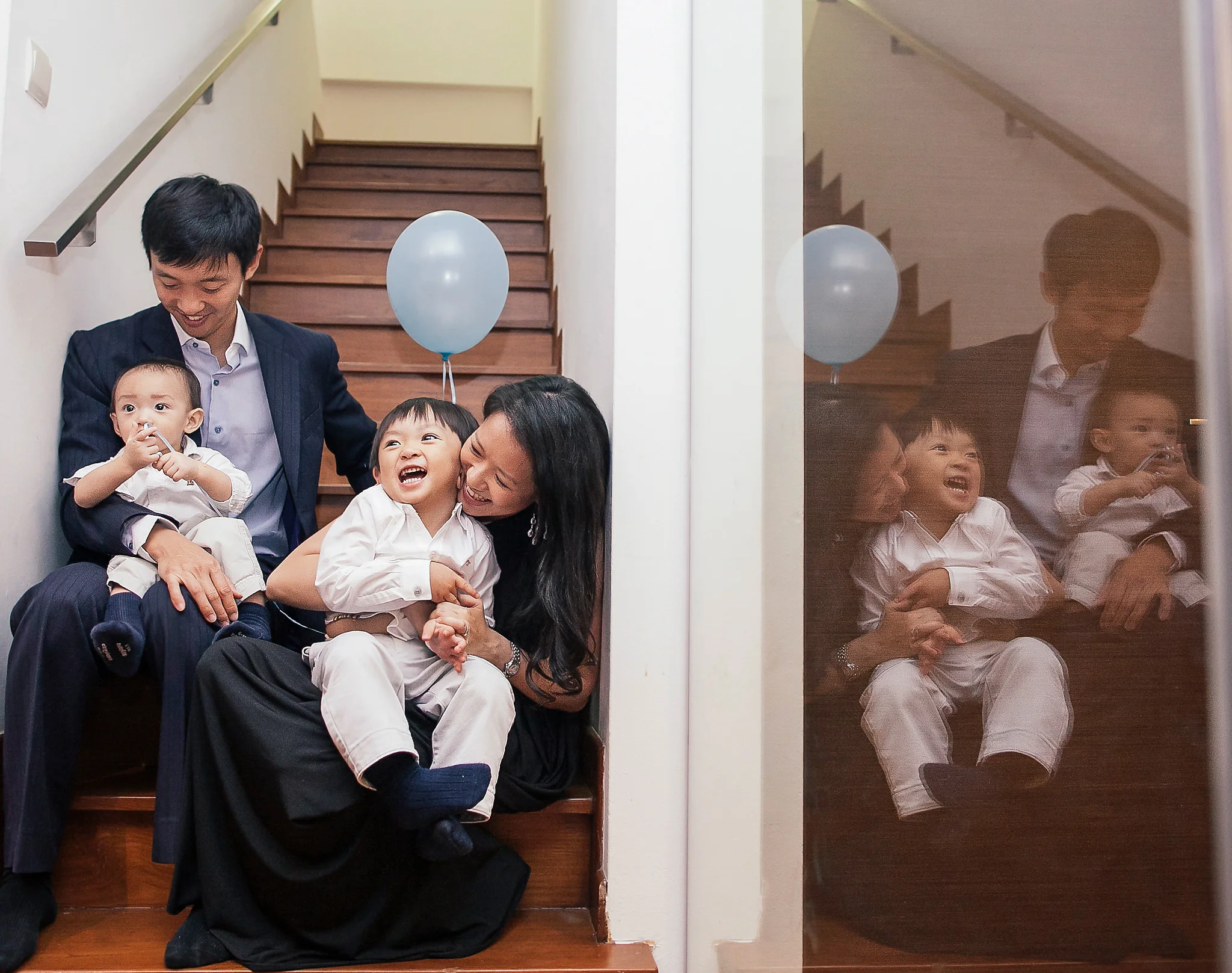 That's us after, with our boys both happily baptised.