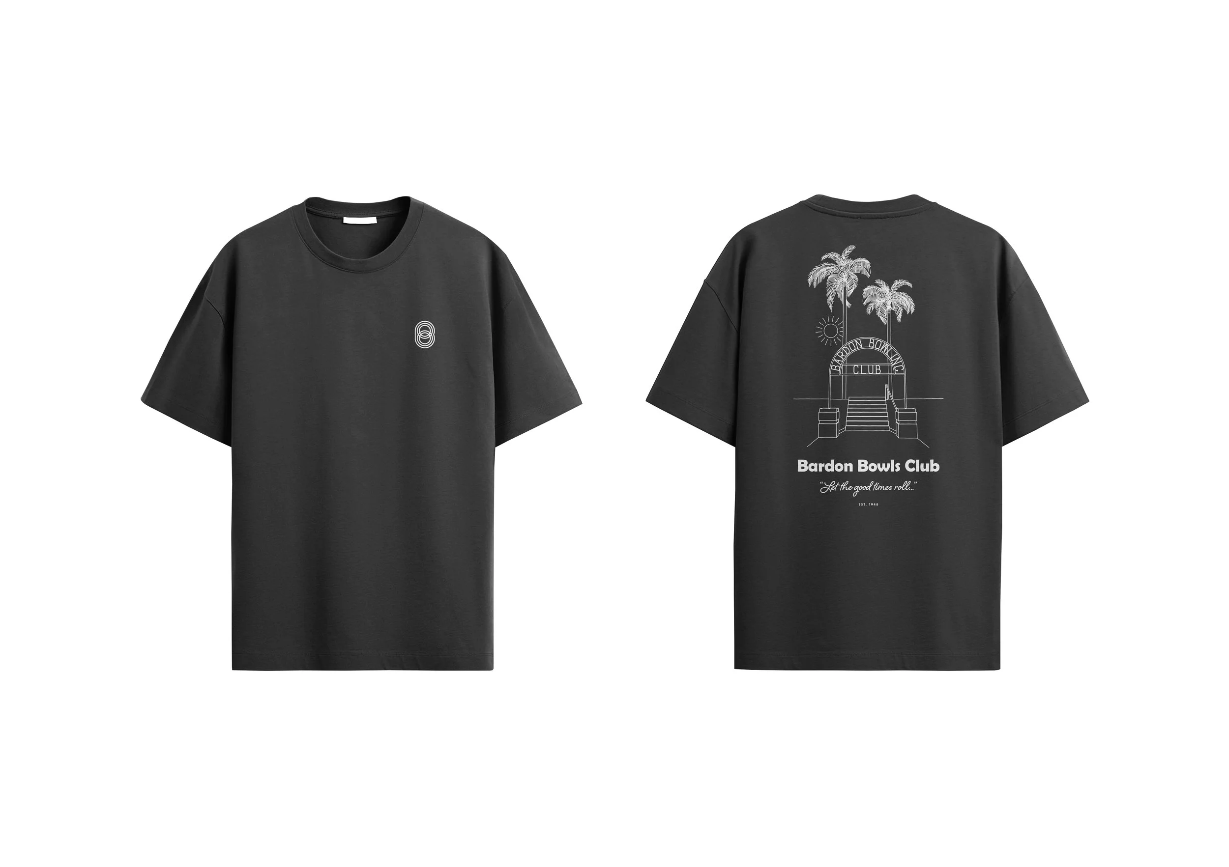 Bardon Bowls Club_TShirt_Let the Good Times Roll_Black.jpg