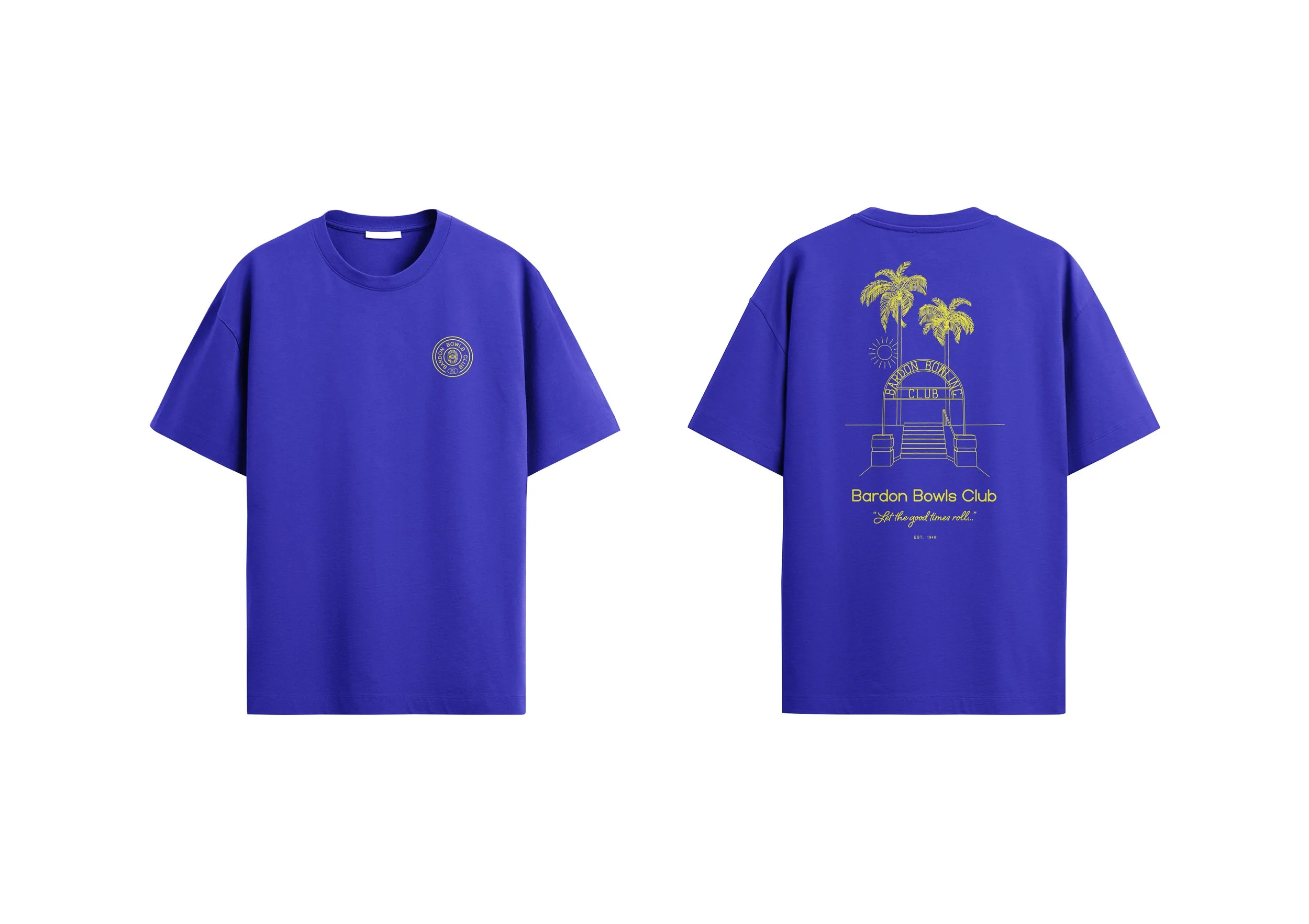 Bardon Bowls Club_TShirt_Let the Good Times Roll_Blue.jpg