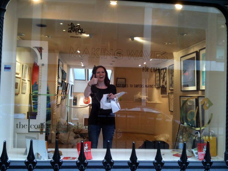 Mairi setting up shop