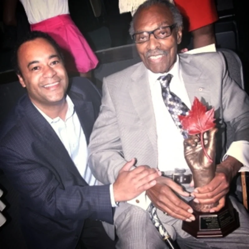 Lincoln Alexander with Wayne Headley - After receiving another Headley custom award.